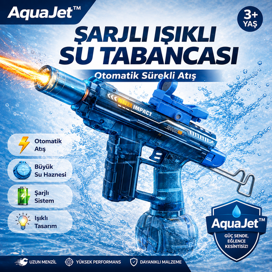 AquaJet™ — Şarjlı Otomatik Atışlı Su Tabancası